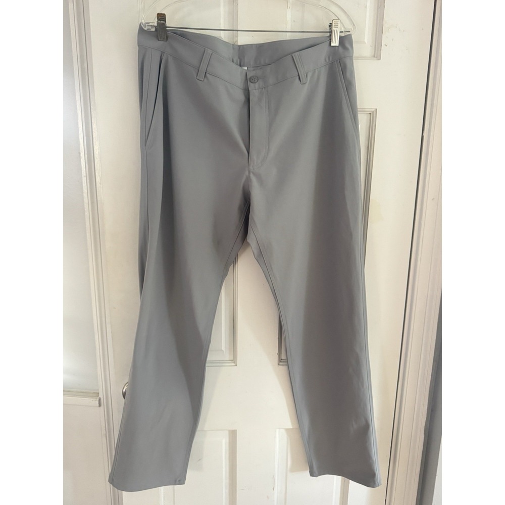 FootJoy Men's Gray‎ Performance Golf Pants W35 L30 Stretch Lightweight FJ Logo